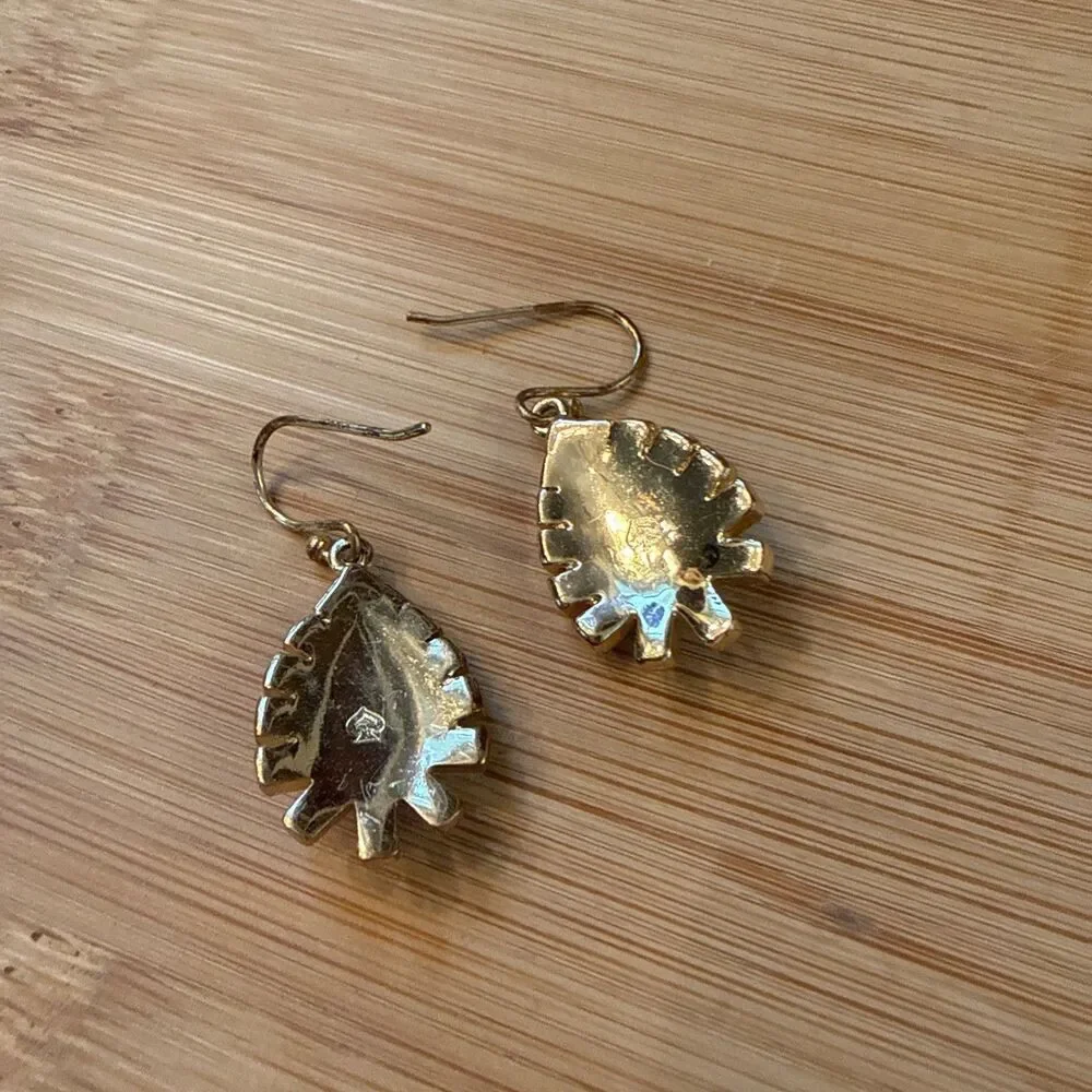 Yellow Pear Shaped Crystal Dangle Drop Earrings On Gold Vintage Unbranded